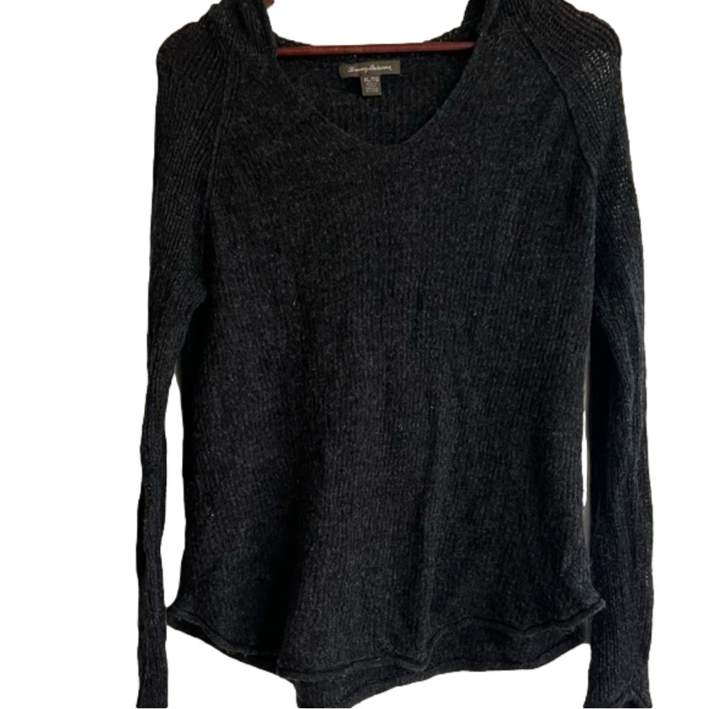 𝅺TOMMY Bahama Lady’s Size XL Grey Lightweight Hooded Sweater, GUC